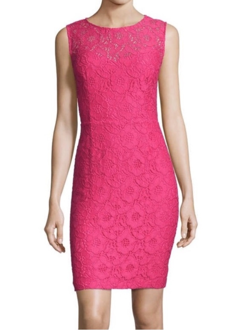 CYNTHIA STEFFE PINK Kennedy Lace Floral Sheath Dress Size 6